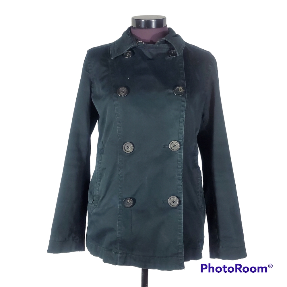 Gap Cotton Button Up Black Jacket Lined Jean Mate… - image 3